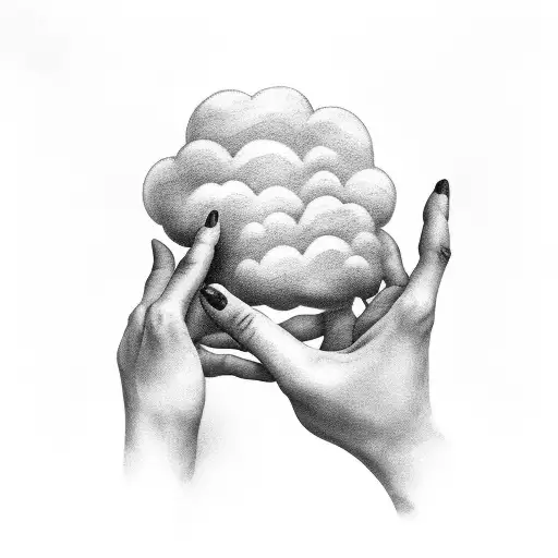 Hand Holding A Cloud