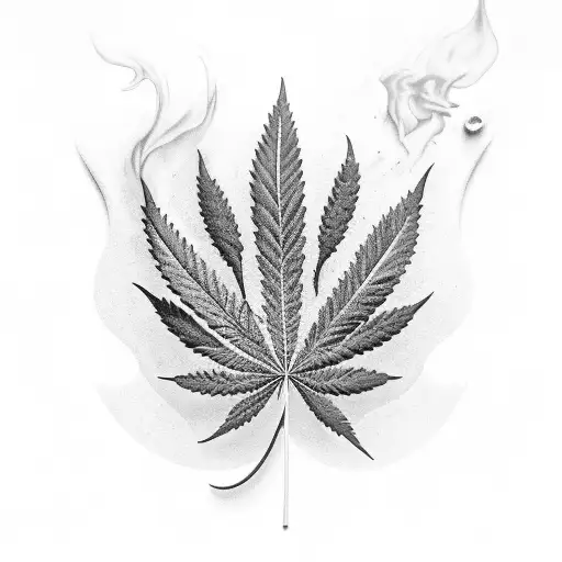 A Guitar Made Of Smoke And Weed Leaves Intertwining