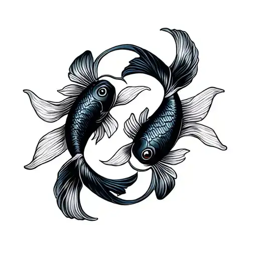 Koi Fish Infinity Symbol Intertwined