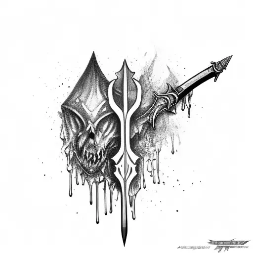 Draw A Dagger Dripping Blood