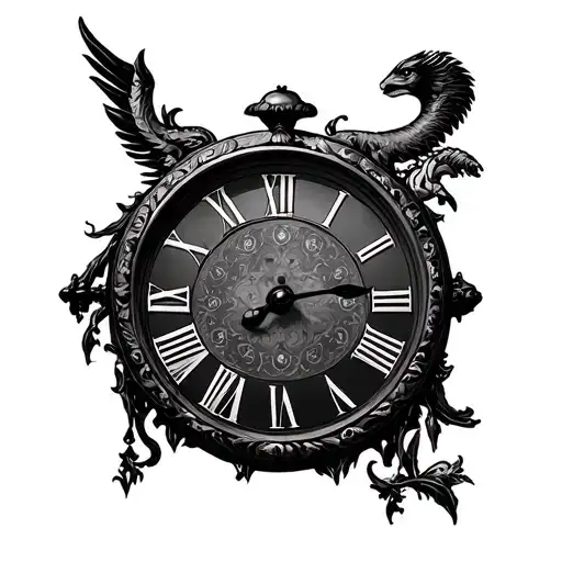 Leao With Clock In Roman Numbers