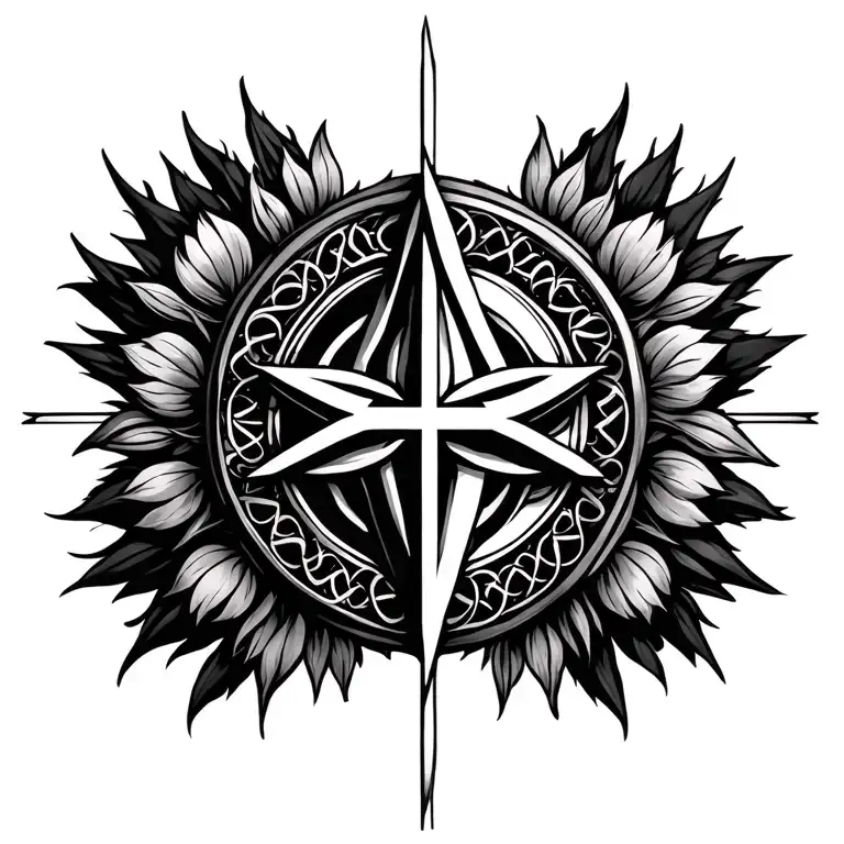 Sacred Geometry Metatron With Seed Of Life And Cross