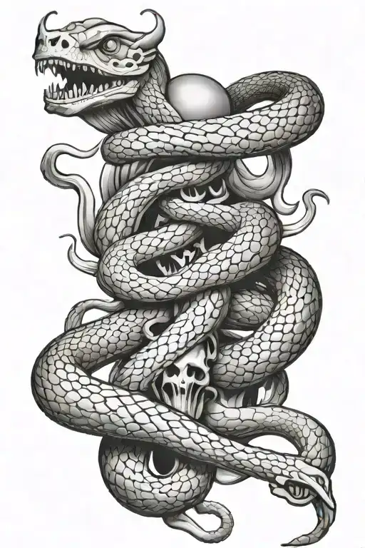 Back Bone With Cobra Snake