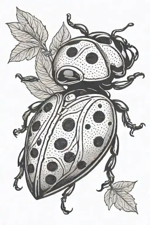 Ladybug With Ruby Gemstone Body
