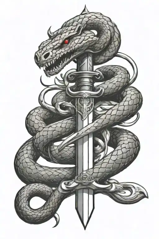 Sword With Snake Wrapped