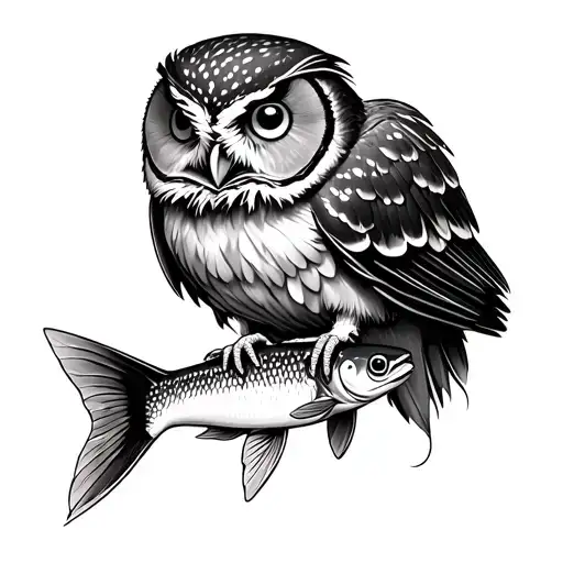 Owl Catching Fish