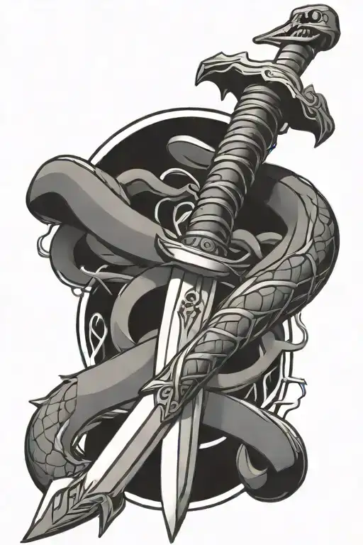 Sword With Snake Wrapped