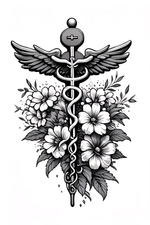 Cross And Flowers Nurse Symbolizing Healing Can't Tell Time