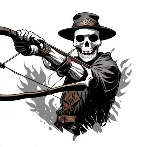 Skeleton Hunter Aiming A Bow