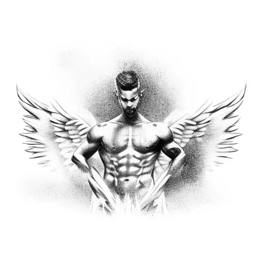 Back Tattoo Of A Guy Angel