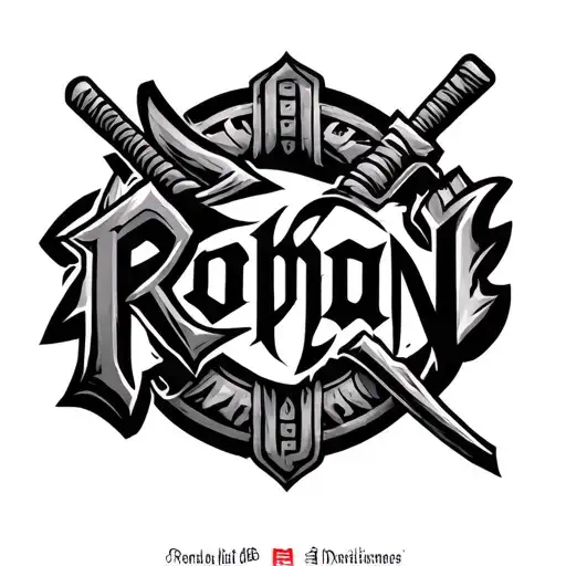 Rohan Name But Letters Shaped Into A Samurai