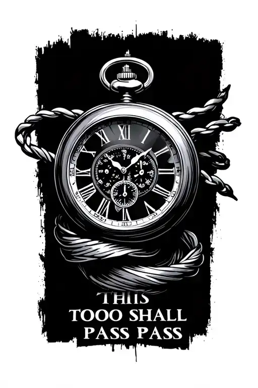 This Too Shall Pass With Pocket Watch And Some Nice Design To Wrap Around The Arm