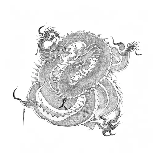 Chinese Dragon With Yin Yang Sleeve