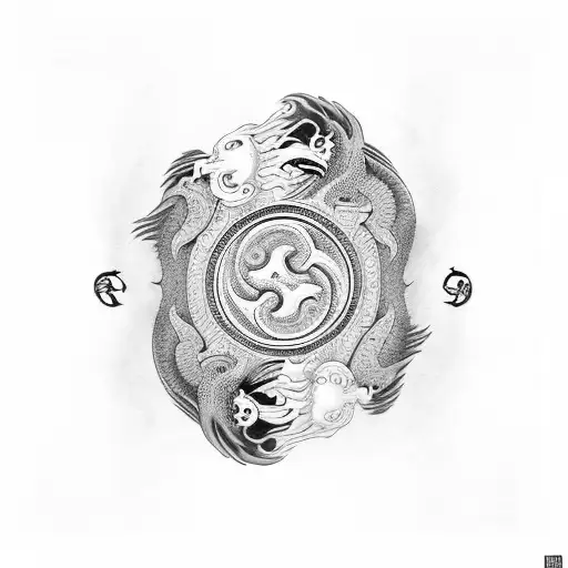 Dragon With Yin Yang In Hands Sleeve