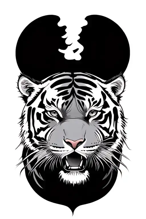 Tiger In Japanese Style