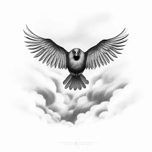 Flying Voltures Bird In The Darkclouds