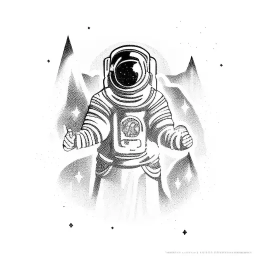 Mayan Astronaut Exploring A Mystical Temple