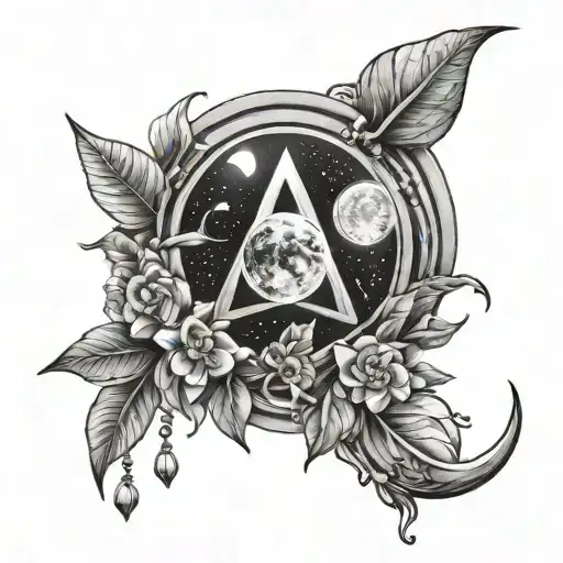 Moon And Crystals Growing