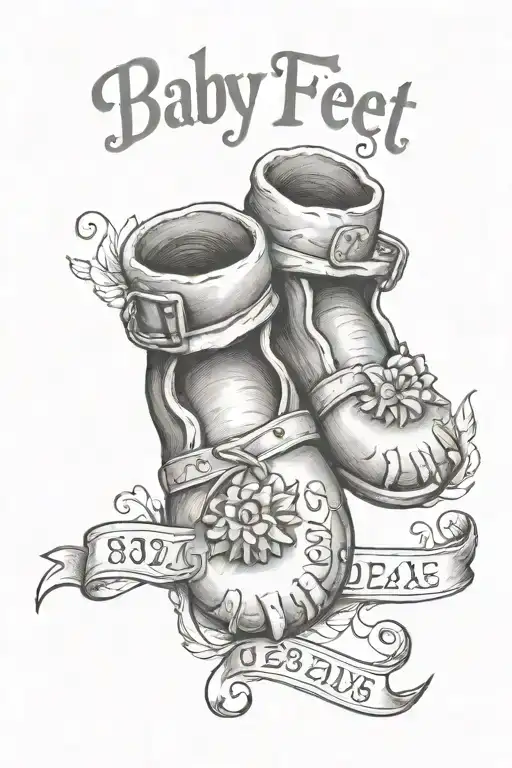 Baby Feet With Birthdate Incorporated