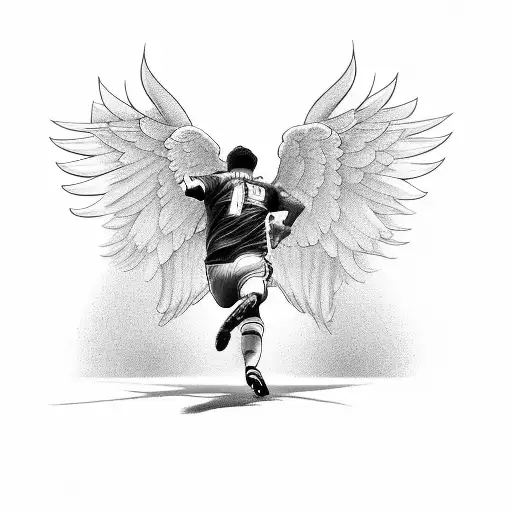 An Angel Pushes A Soccer Player From Behind
