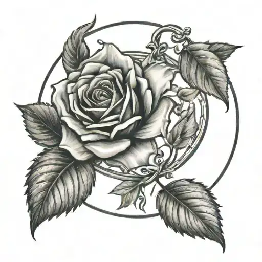 Moon Going Into Rose By A Vine