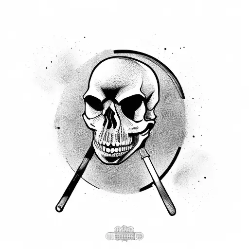 Skull With Drums