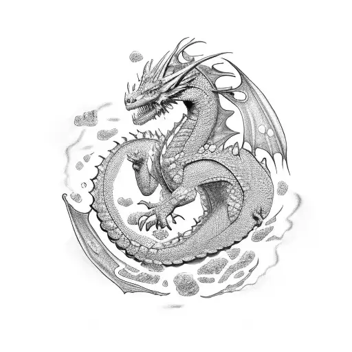 Alexstrasza In Her Dragon Form Intertwined With Dopamine And Serotonin Molecules