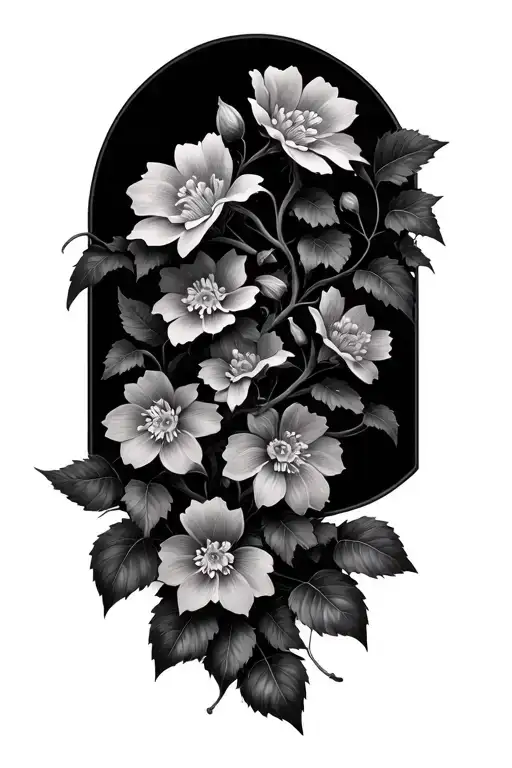 Dark Forest Flowers Ivy Vines