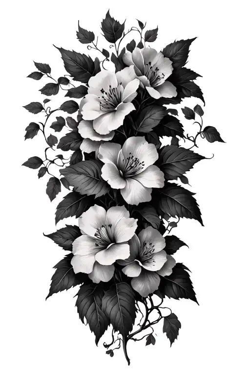 Dark Forest Flowers Ivy Vines Wrapped