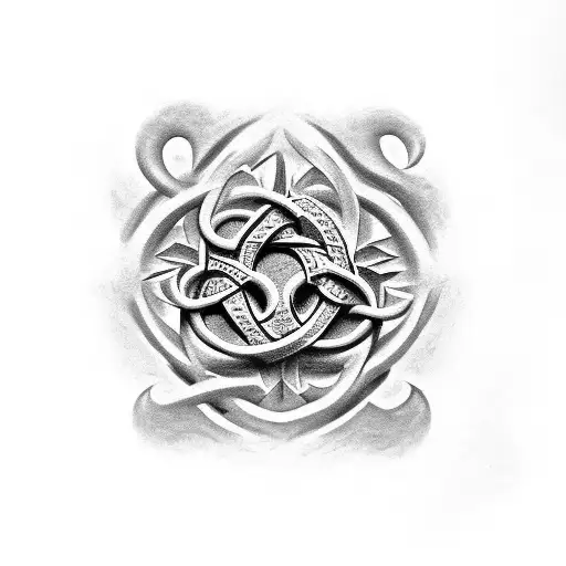 Triskele Stone Carving Surrounded By Snake