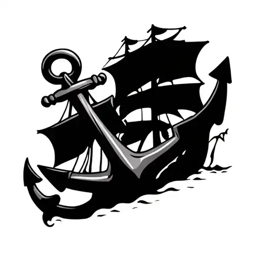 Anchor Holds Battered Ship