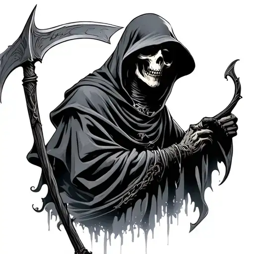 Grim Reaper Holding Scythe