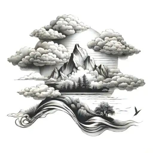 Clouds Floating Nature Scene