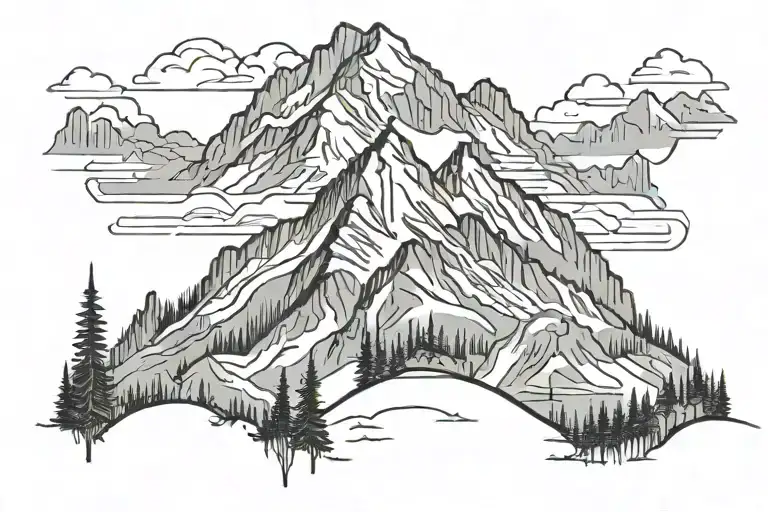 Utah Wasatch Front Mountain Outline