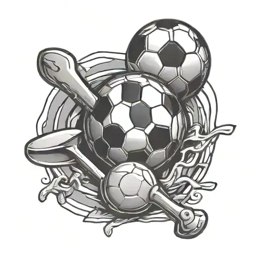 Soccer Ball And Shovel Digging