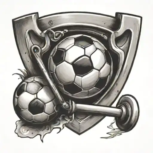 Soccer Ball Inside Of A Shovel Head