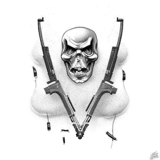 Guns Akimbo On Sides Grim Reaper