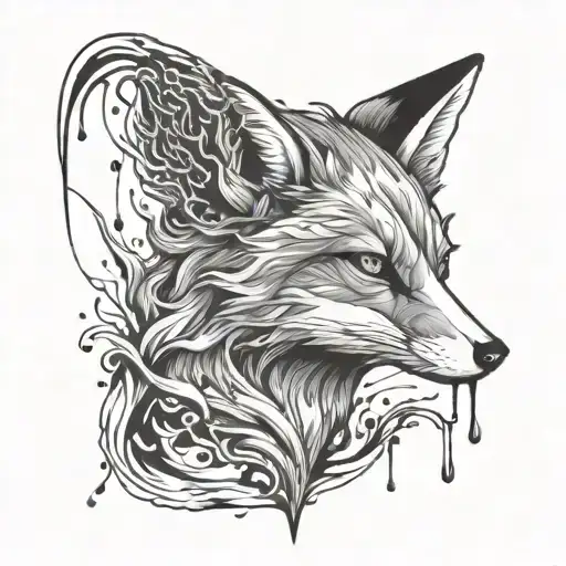 Fox And Blood Dripping Downwards