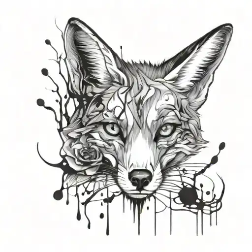 Fox And Blood Eyes Dripping Downwards