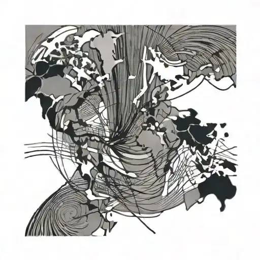 Abstract World Map With Broken Lines