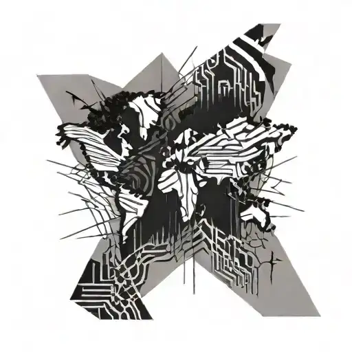 Abstract World Map With Broken Lines