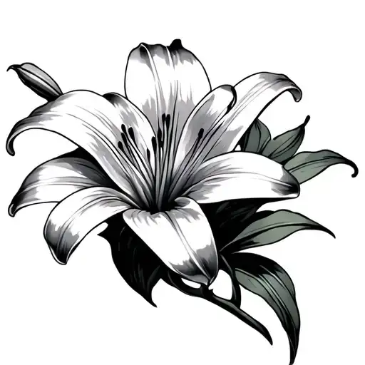 Lily Flower Finger Tattoo Design