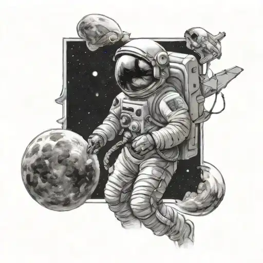 Astronaut Exploring A Galaxy Realistic