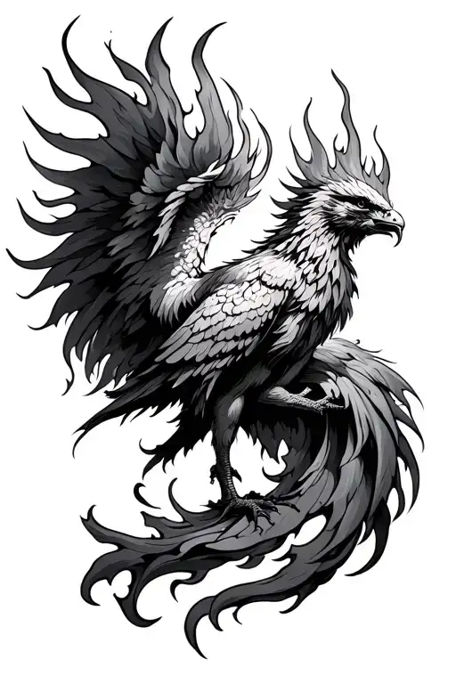 Phoenix Rising From Flames