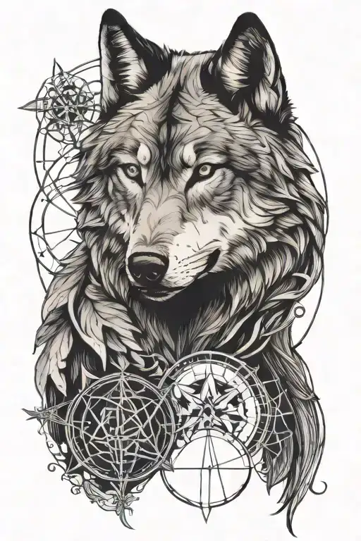 Wolf Quantum Geometry Astrology Symbols