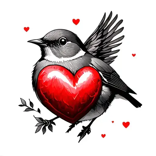 Robin And Heart