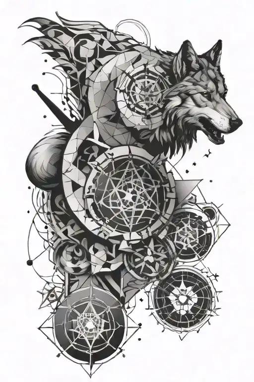Wolf Quantum Geometry Astrology Symbols