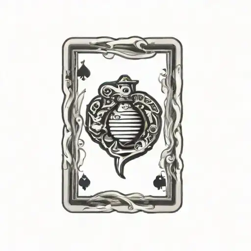 Play Card With 4Th Marine Divison Logo