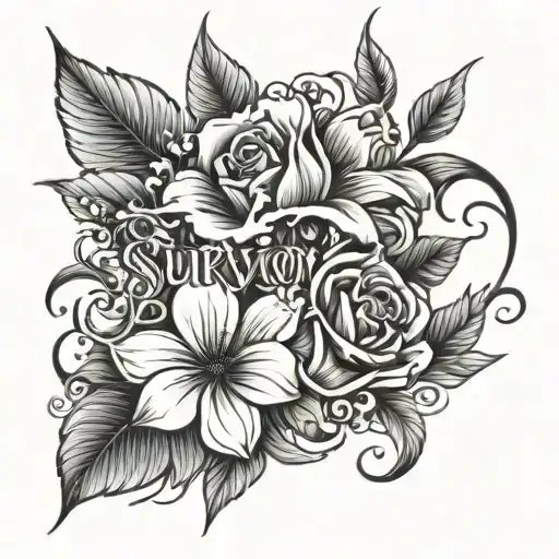 Floral With The Word Survivor