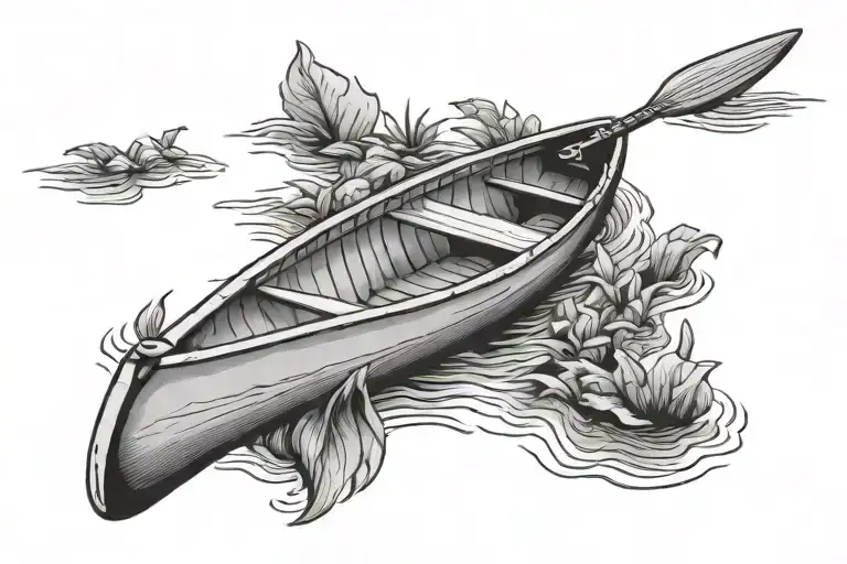 Canoe In Water No Paddle